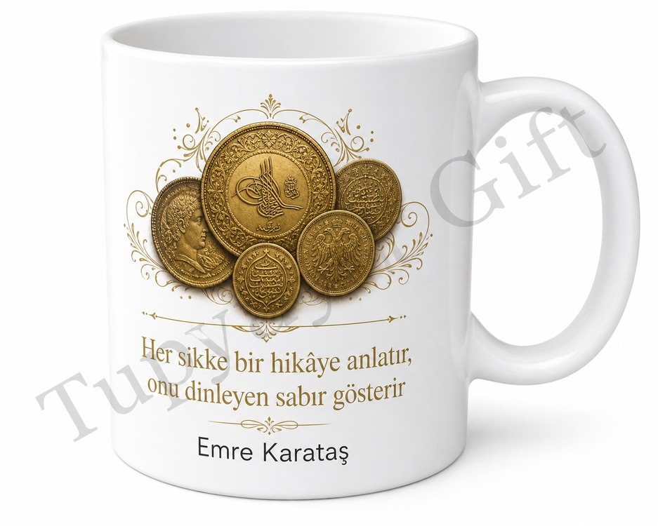 Numismat Hediyesi Kişiye Özel Baskılı Kupa Bardak Koleksiyoncu Hediye
