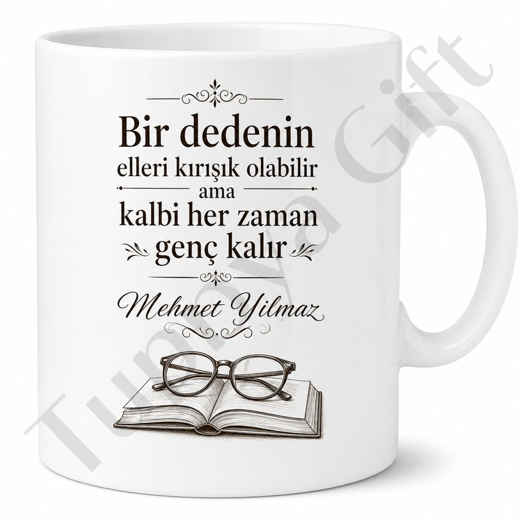 Dünyanın En İyi Dedesi Yazılı Kupa Bardak Dedeye Özel Hediye