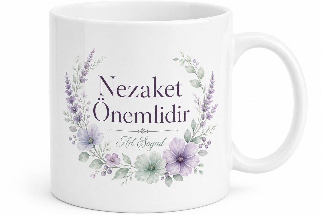 Nezaket Önemlidir Baskılı Kupa Bardak Hediye
