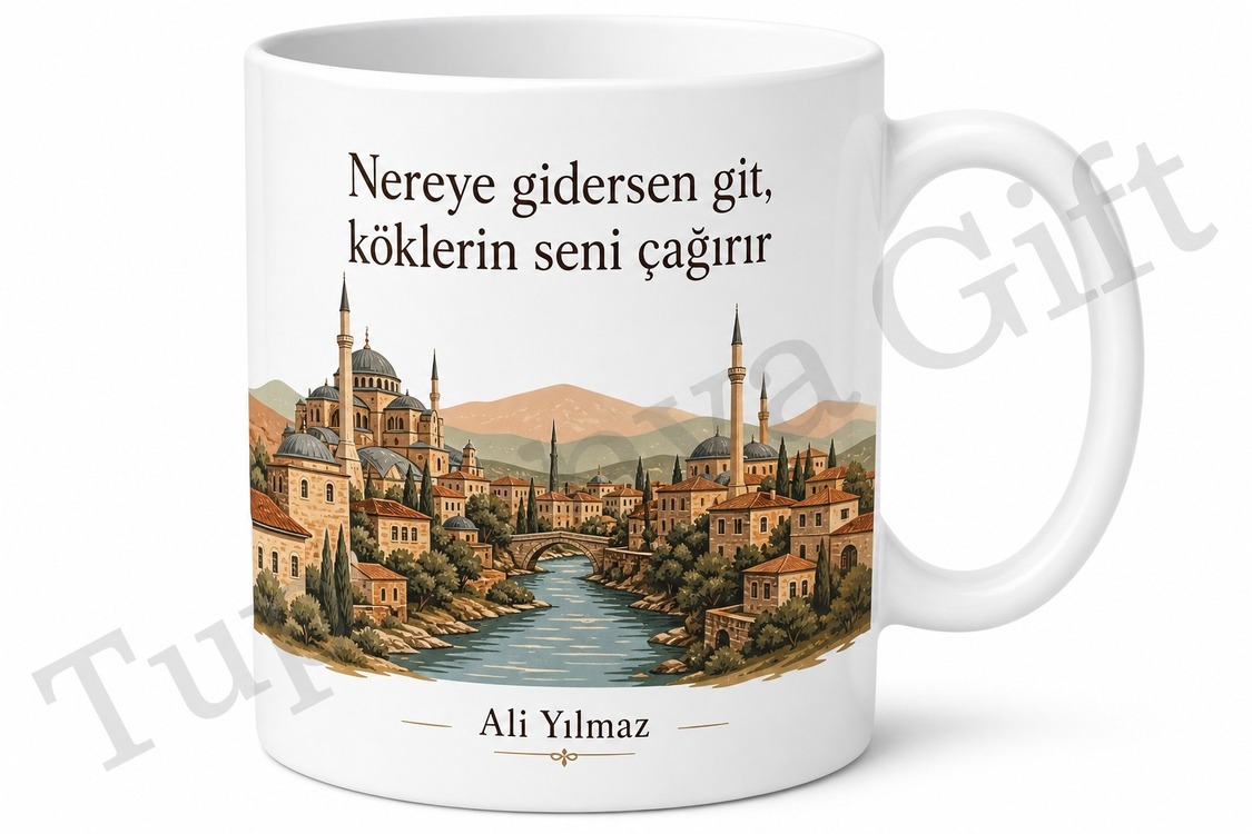 Memleket Temalı Kişiye Özel Baskılı Kupa Bardak Hediye
