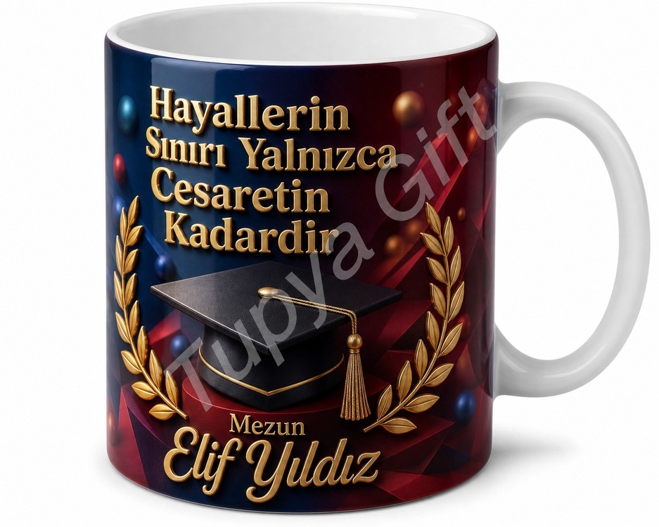 Mezuniyet Hediyesi Kişiye Özel Baskılı Kupa Bardak Mezuniyet Hatırası