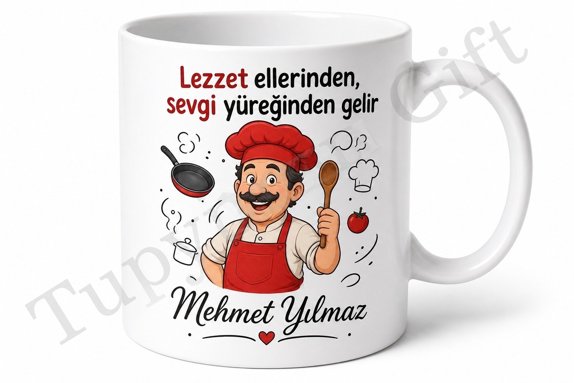 Yemek Yapan Baba Temalı Eğlenceli Kupa Bardak Babalar Günü Hediye