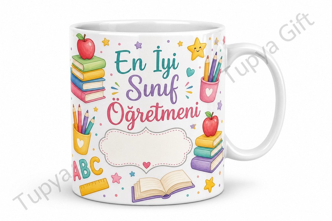 Sınıf Öğretmenine İsme Özel Kupa Bardak Öğretmenler Günü Hediye Sublimation Baskılı