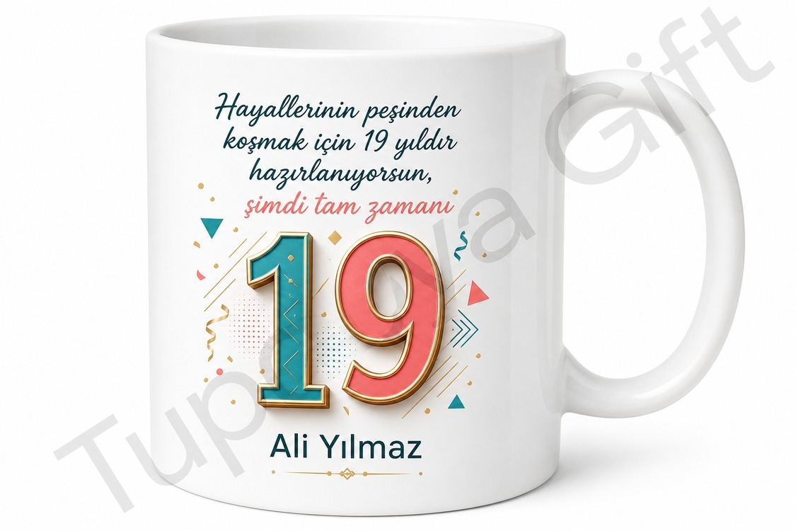 19 Yaş Doğum Günü Hediyesi Kupa Bardak Gençlik Temalı Kahve Kupası Hediye