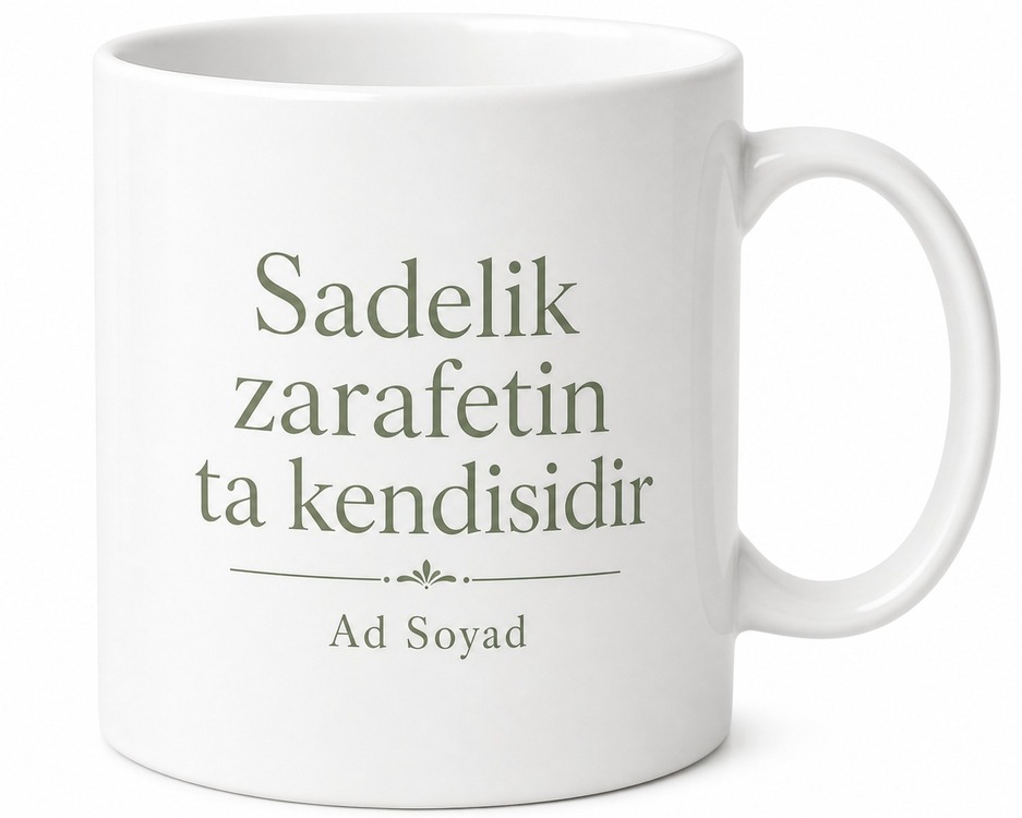 Tek Renk Sade Tasarım Özel Baskılı Porselen Kupa Bardak Hediye