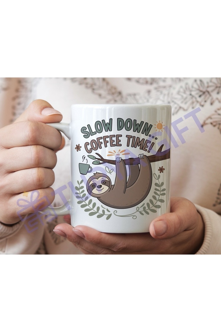 Slow Down. Coffee Time! Temalı Kahve Kupası