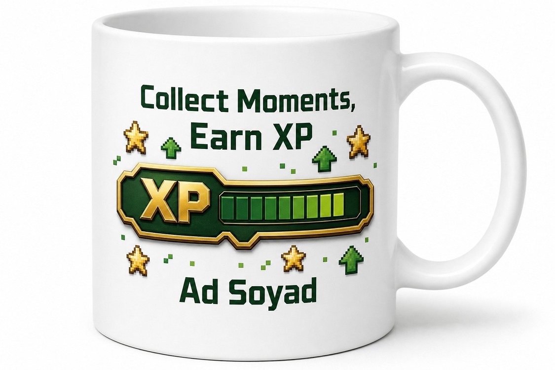 XP Hunter Temalı Tecrübe Puanı Avcılarına İngilizce Kahve Kupası Hediye