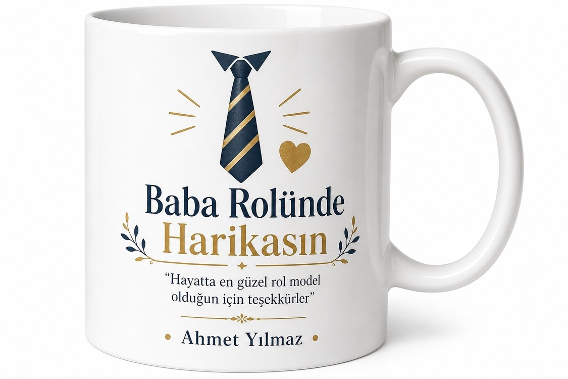 Baba Rolünde Harikasın Yazılı Kupa Bardak Babalar Günü Hediyesi Özel Tasarım