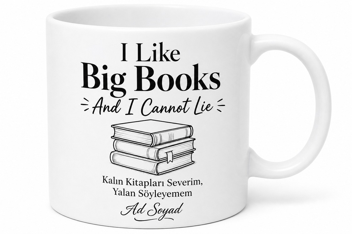 I Like Big Books And I Cannot Lie Baskılı Kitap Severlere Özel Hediye Çay Kupası Bardak