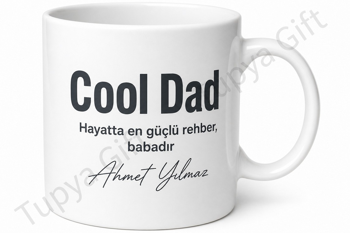 Cool Dad Yazılı Modern Tasarım Kupa Bardak Babalar Günü Hediyesi