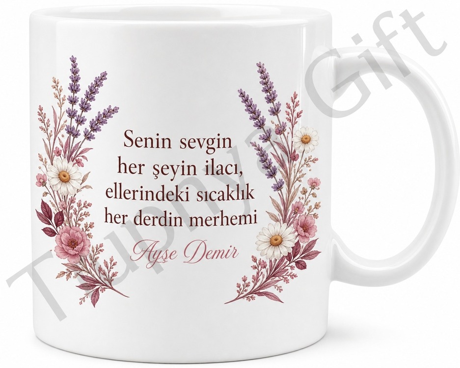 Babaanne İçin Kişiye Özel İsimli Baskılı Kupa Bardak Sevgi Hediyesi