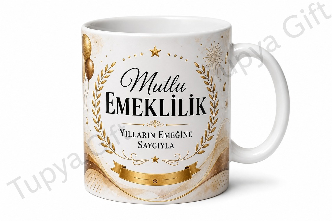 Emeklilik Hediyesi Kişiye Özel Yazılı Baskılı Kupa Bardak Anlamlı Hediye