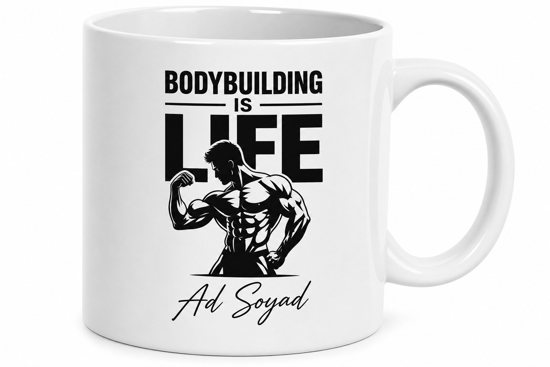 Bodybuilding Is Life Vücut Geliştirme Hayattır İngilizce Baskılı Kupa Bardak Hediye