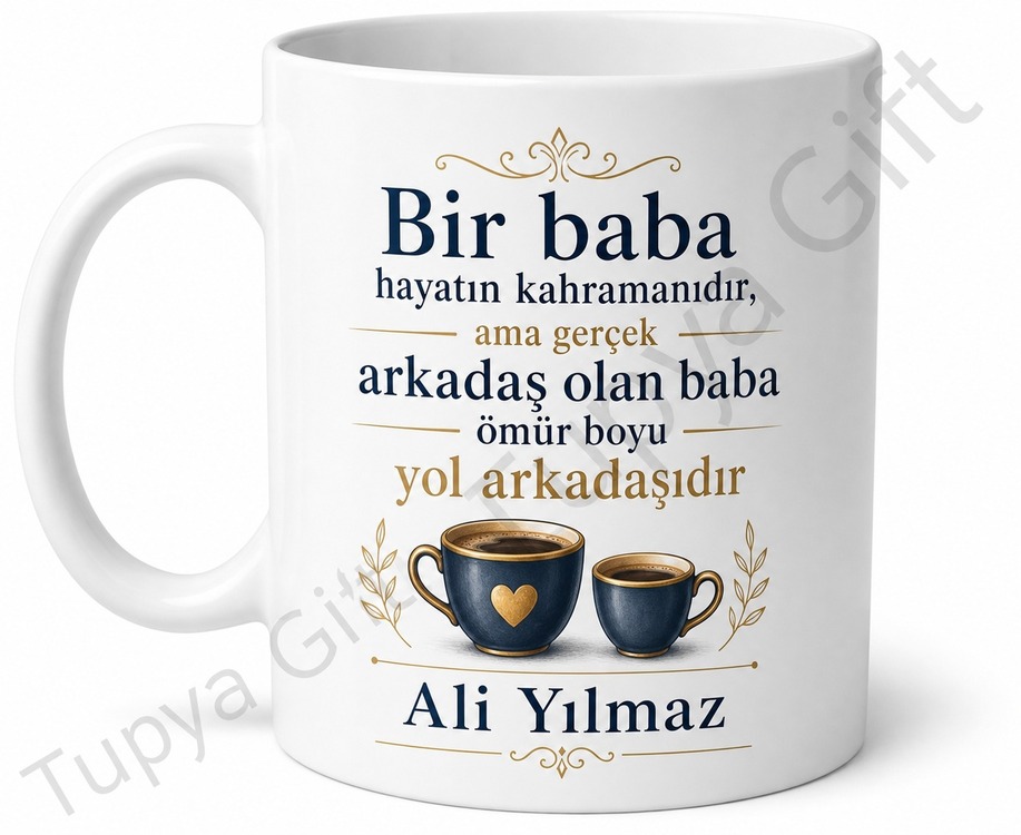 En İyi Arkadaşım Babam Yazılı Kupa Bardak Babalar Günü Hediyesi