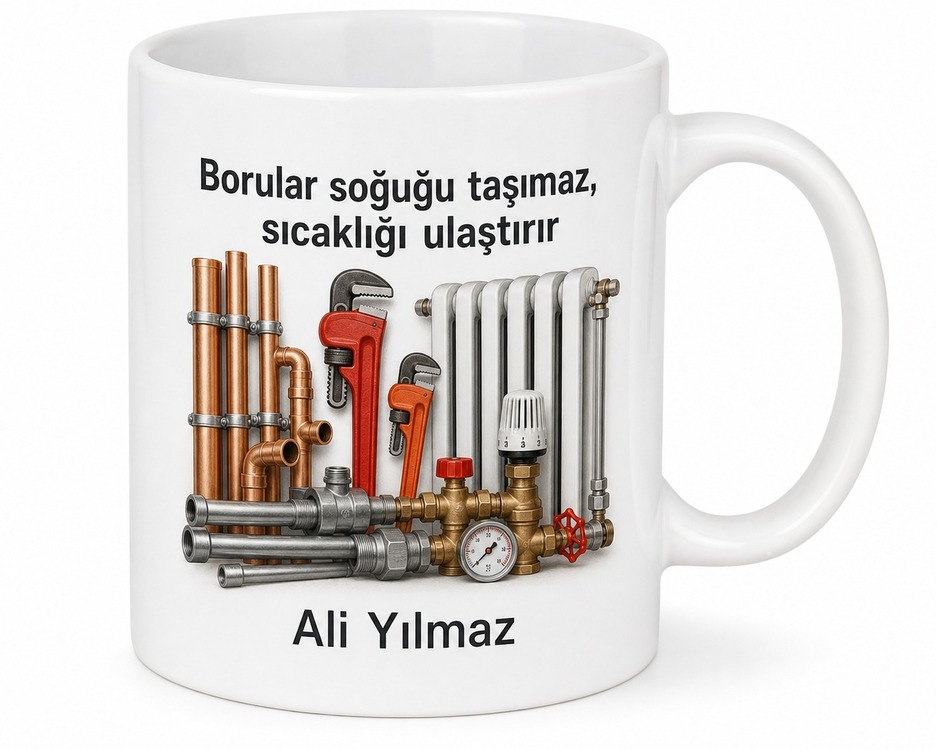 Doğalgaz ve Tesisat Okuyanlara Boru Hatları Isıtma Sistemleri Kupa Bardak Hediye