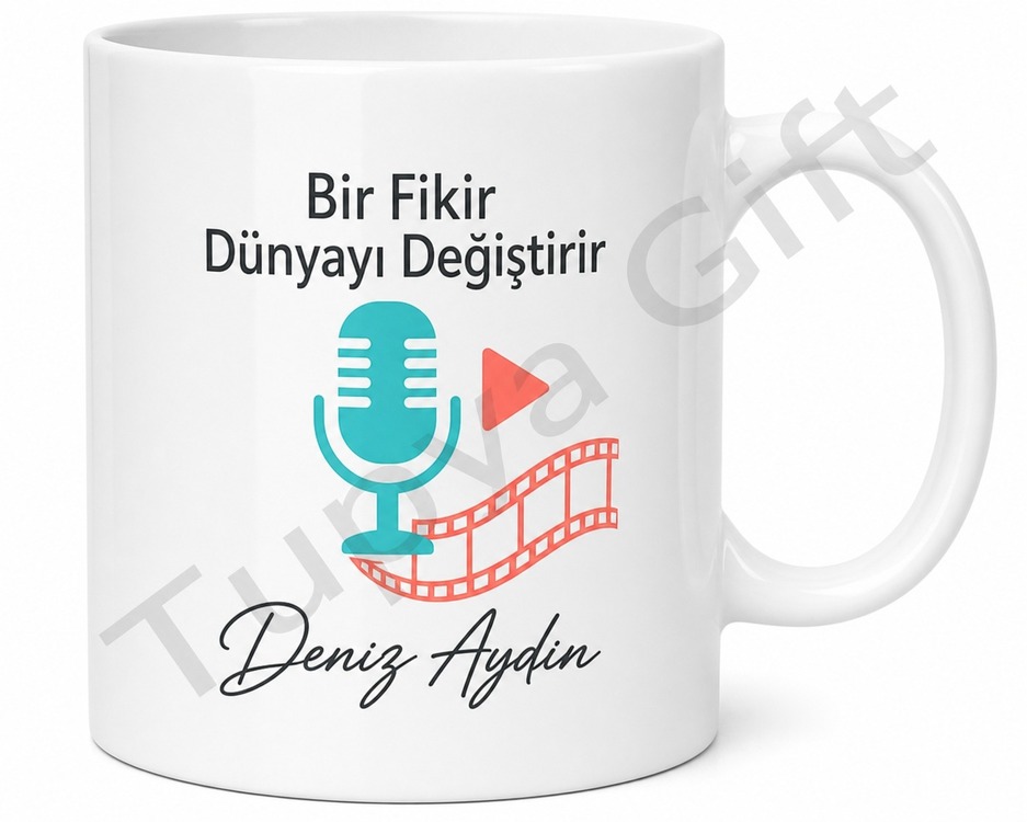 İçerik Üreticisi Hediyesi Kişiye Özel Baskılı Kupa Bardak Özel Tasarım Mug