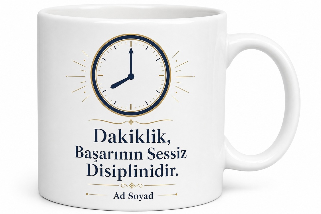 Erken Gelenlere Saati Saatinde Dakik Kurumsal Çalışan Kupa Bardak Hediye