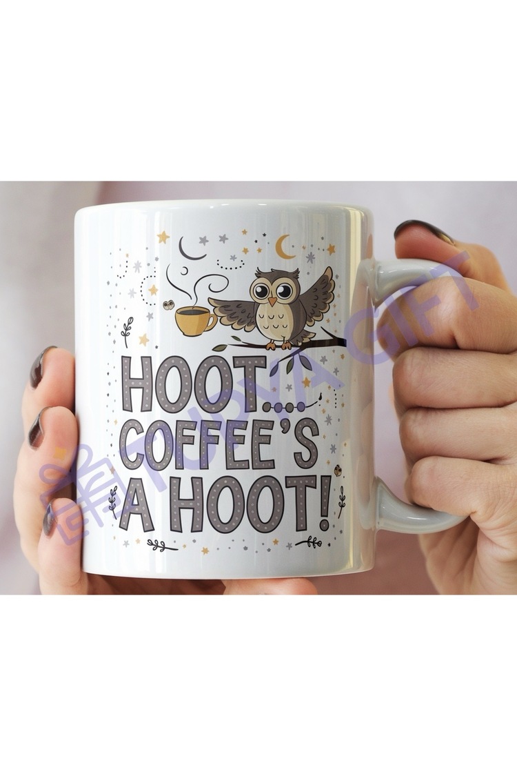 Baykuş Temalı Kahve Kupası – Hoot, Kahve Vaktidir!