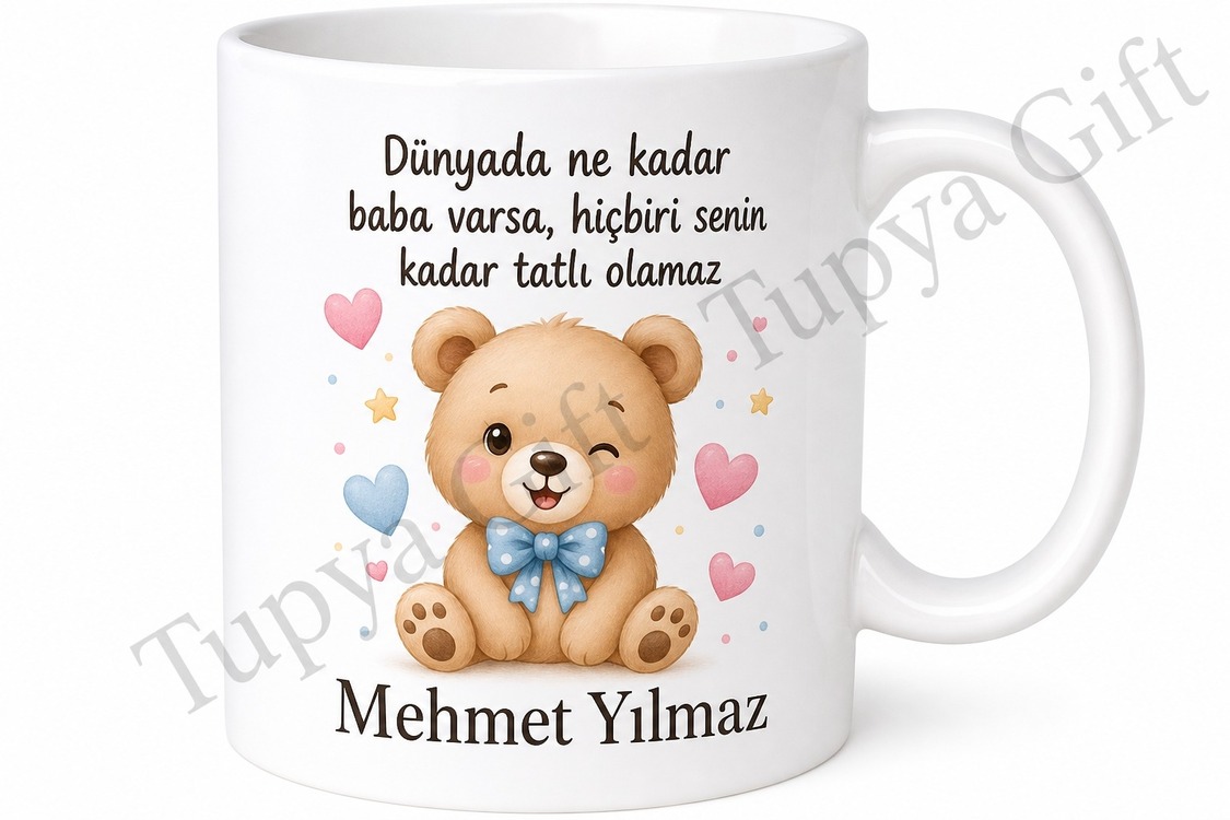 En Tatlı Baba Yazılı Kupa Bardak Babalar Günü Hediye Özel Tasarım