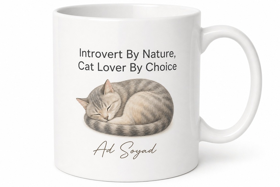 Introvert By Nature Cat Lover By Choice Baskılı İçe Dönük Kedi Severlere Hediye Kupa