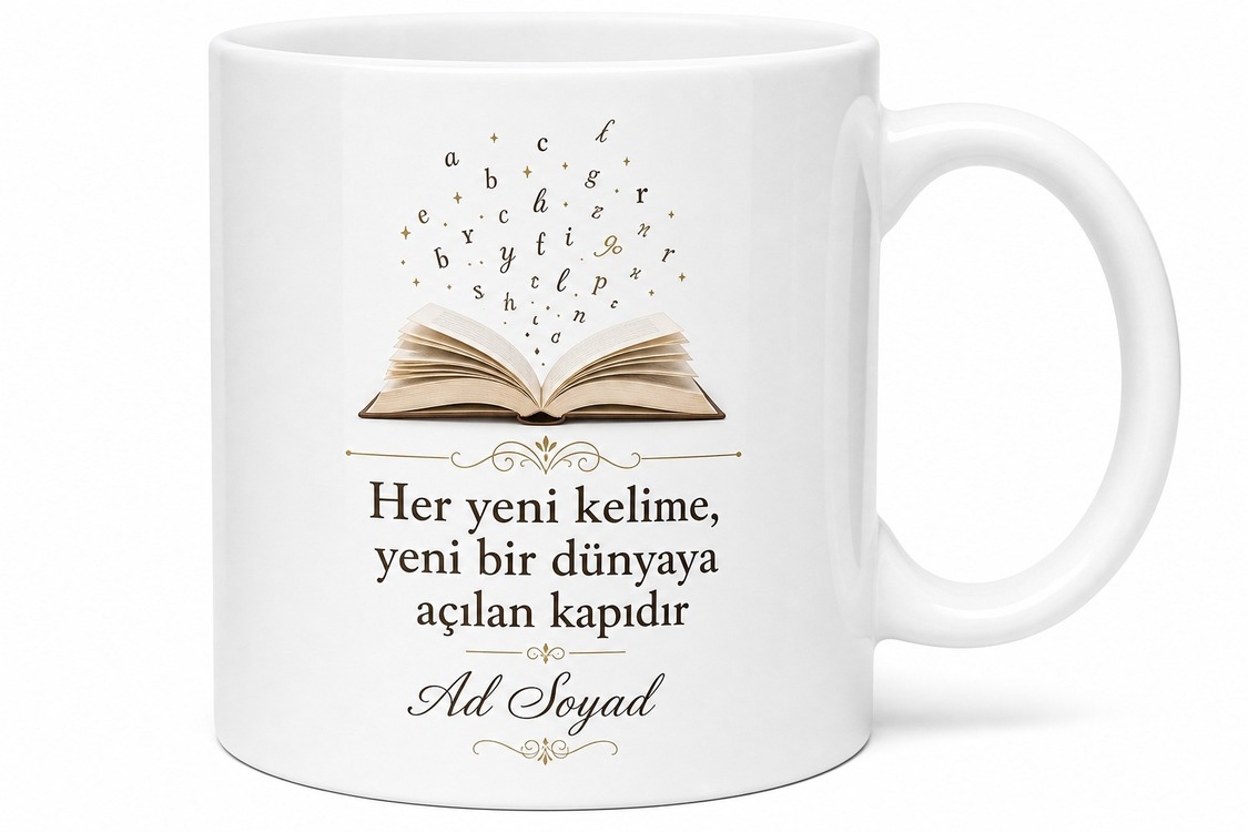 Watch And Learn Temalı İzle Ve Öğren İngilizce Kupa Bardak Hediye