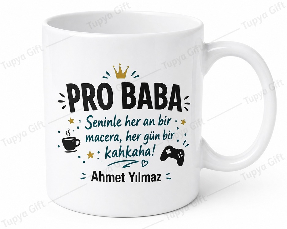 Pro Baba Yazılı Eğlenceli Tasarım Kupa Bardak Babalar Günü Hediyesi