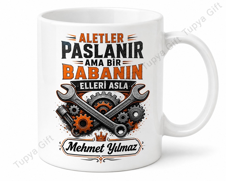 Garaj Kralı Baba Yazılı Eğlenceli Kupa Bardak Babalar Günü Hediyesi