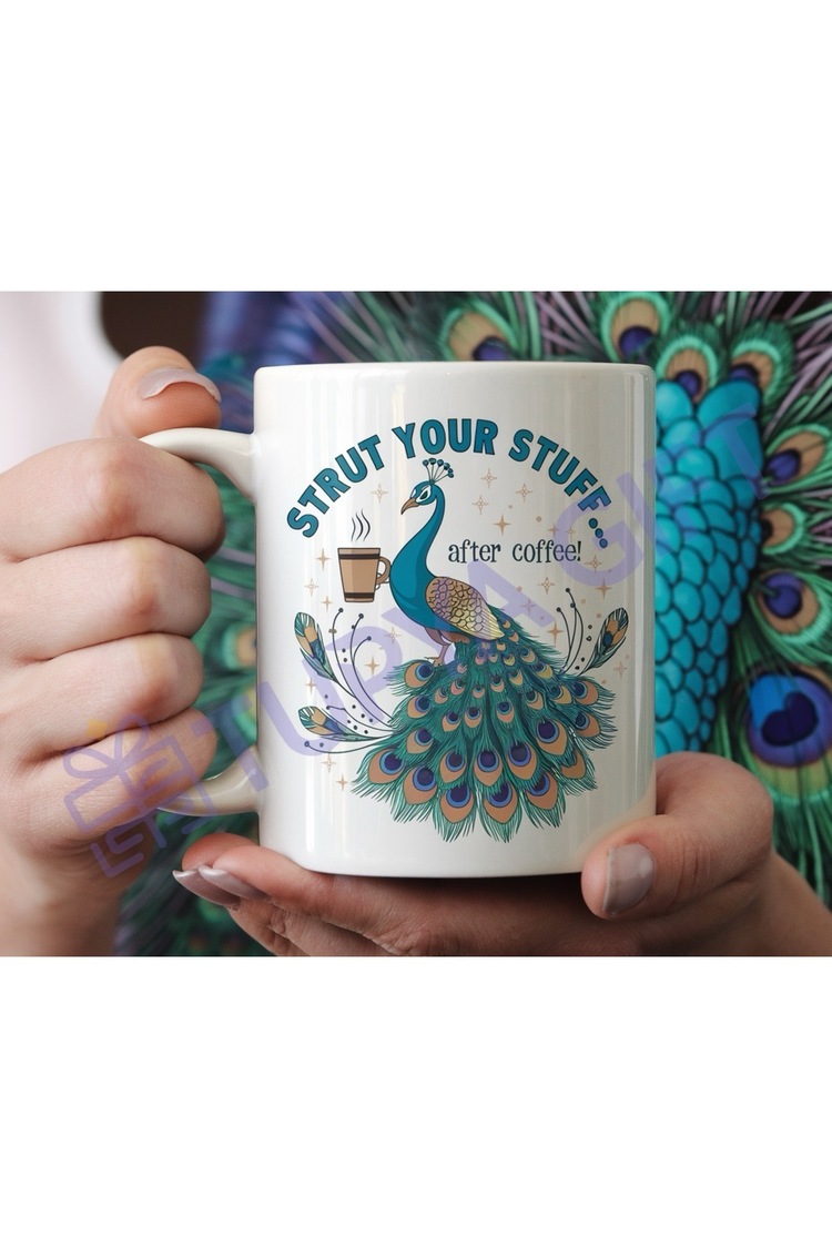 Strut Your Stuff… After Coffee! Tavus Kuşu Temalı Kupa
