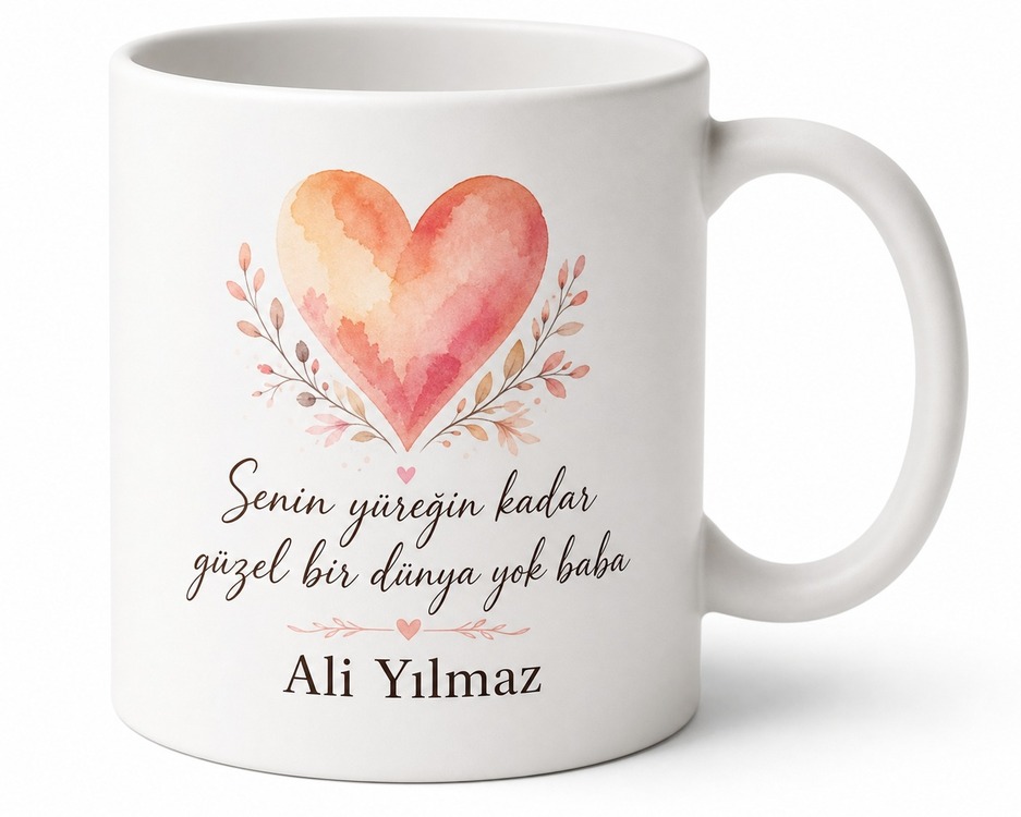 İçi Güzel Baba Yazılı Özel Kupa Bardak Babalar Günü Hediyesi