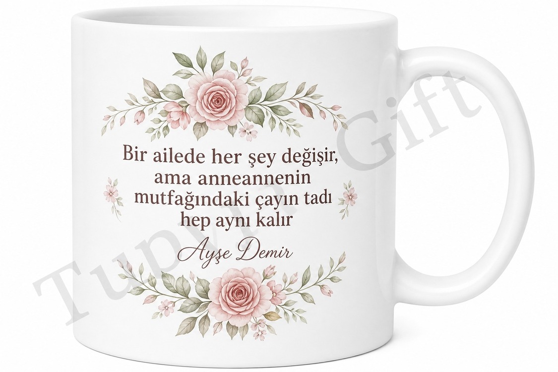 Anneanne İçin Mesajlı Hediyelik Baskılı Kupa Bardak Aile Hediyesi