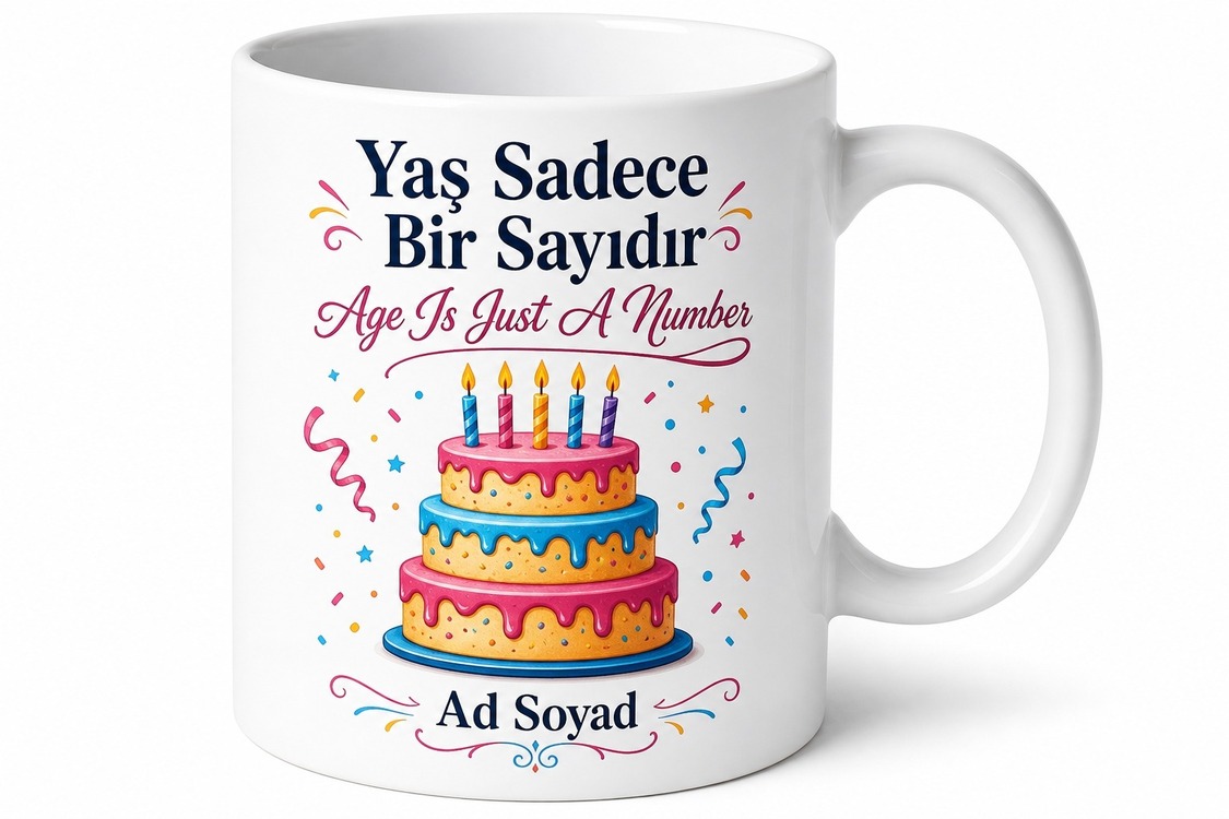 Age Is Just A Number Temalı Yaş Sadece Bir Sayıdır Kupa Bardak Hediye