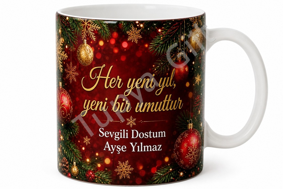 Yılbaşı Hediyesi Kişiye Özel Baskılı Kupa Bardak Yeni Yıl Hediye