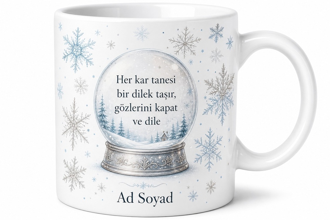 Kar Küresi Sallamayı Sevenlere Kış Masalı Kar Tanesi Hediye Kupa Bardak