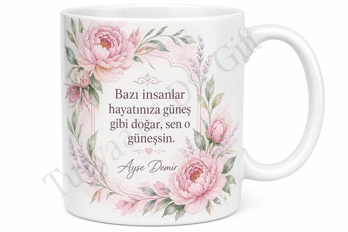 Teyze İçin Özel Tasarım Seramik Baskılı Kupa Bardak Doğum Günü Hediyesi