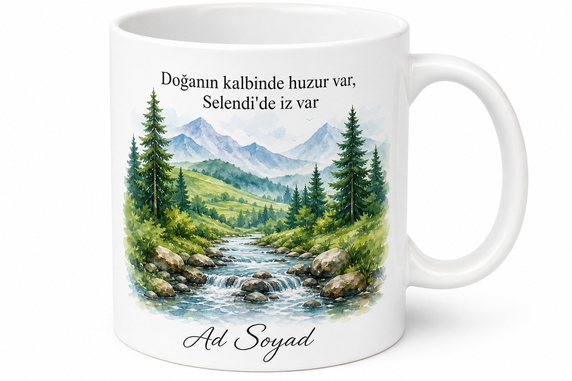 Selendi Doğa Güzellikleri Manisa Hatırası Kahve Kupası Hediye Bardak