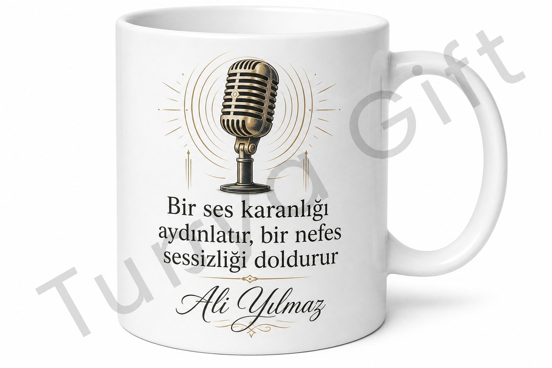 Radyocu Hediyesi Kişiye Özel Baskılı Kupa Bardak Radyo Spikeri Hediye