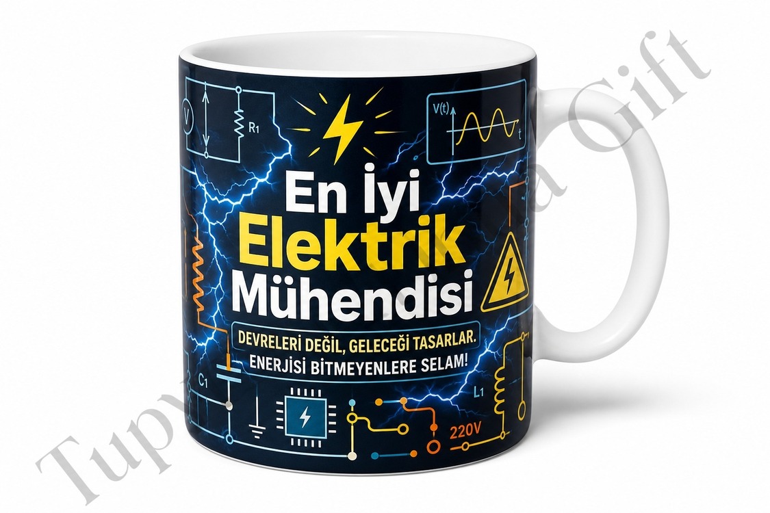 Elektrik Mühendisine Hediye Baskılı Kupa Bardak Elektrik Mühendisliği Hediyesi
