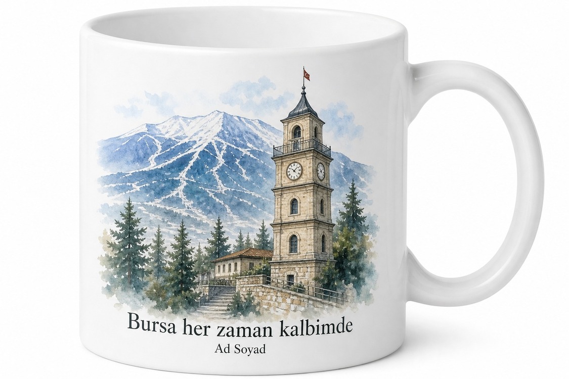 Bursa Osmangazi Uludağ Kayak Merkezi Tophane Saat Kulesi Kupa Bardak Hediye