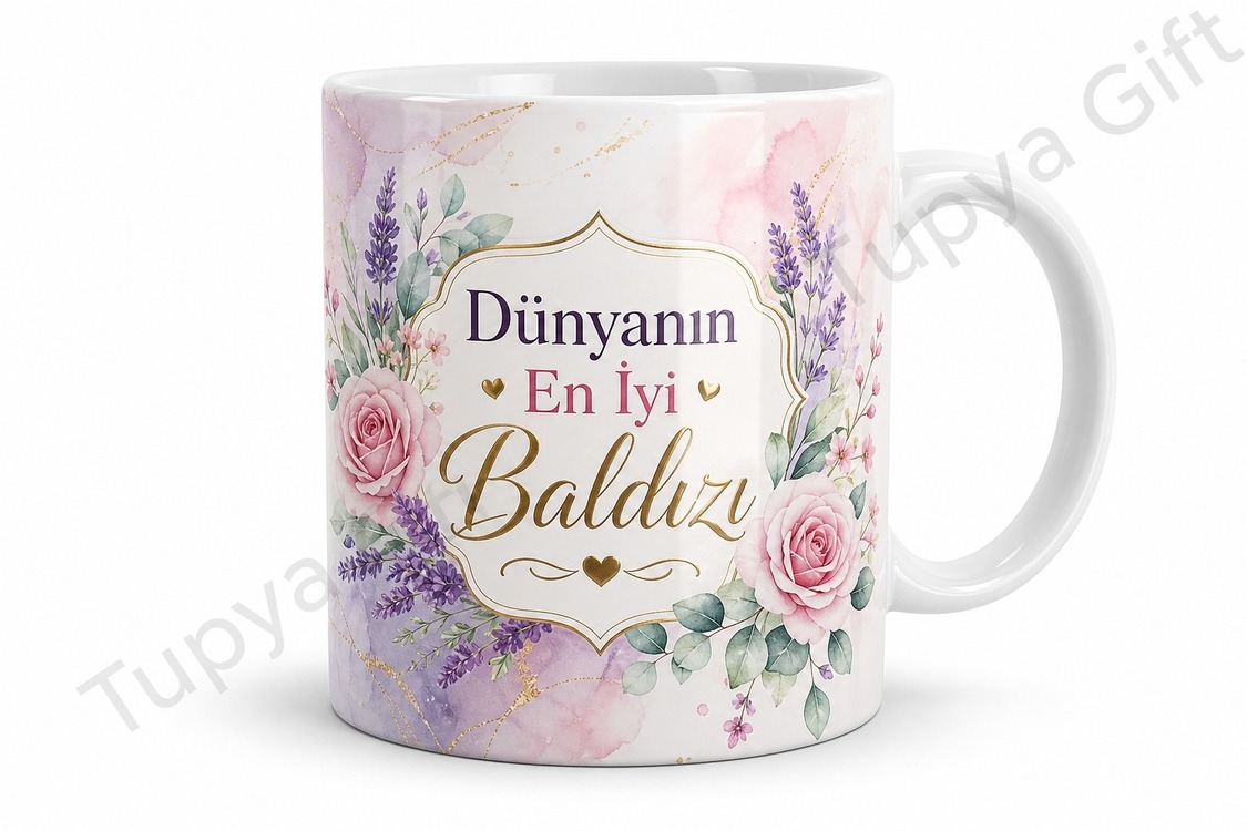 Baldızıma Hediye İsme Özel Baskılı Kupa Bardak Kişiye Özel Tasarım Hediye