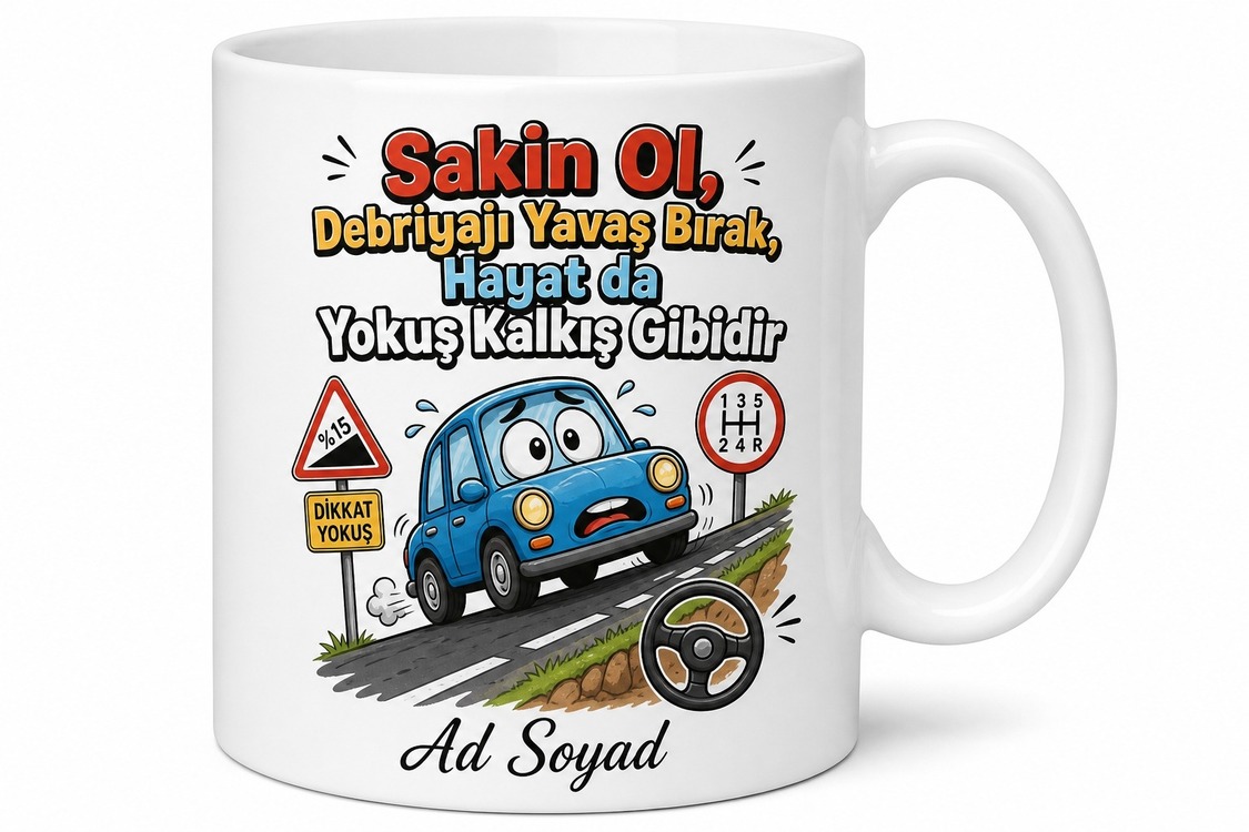 Araba Sürmeye Başlayanlara Stop Ettirme Yokuşta Kalkma Stresi Kupa Hediye