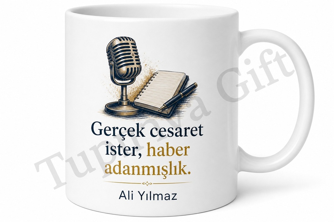 Muhabir Temalı Baskılı Kupa Bardak Hediye Gazeteci Basın Hediyesi
