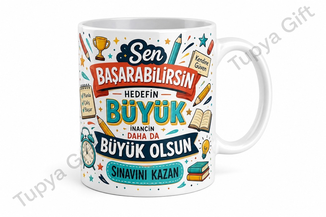 Öğrenciye Hediye Sınav Motivasyonu Yazılı Baskılı Kupa Bardak Hediye