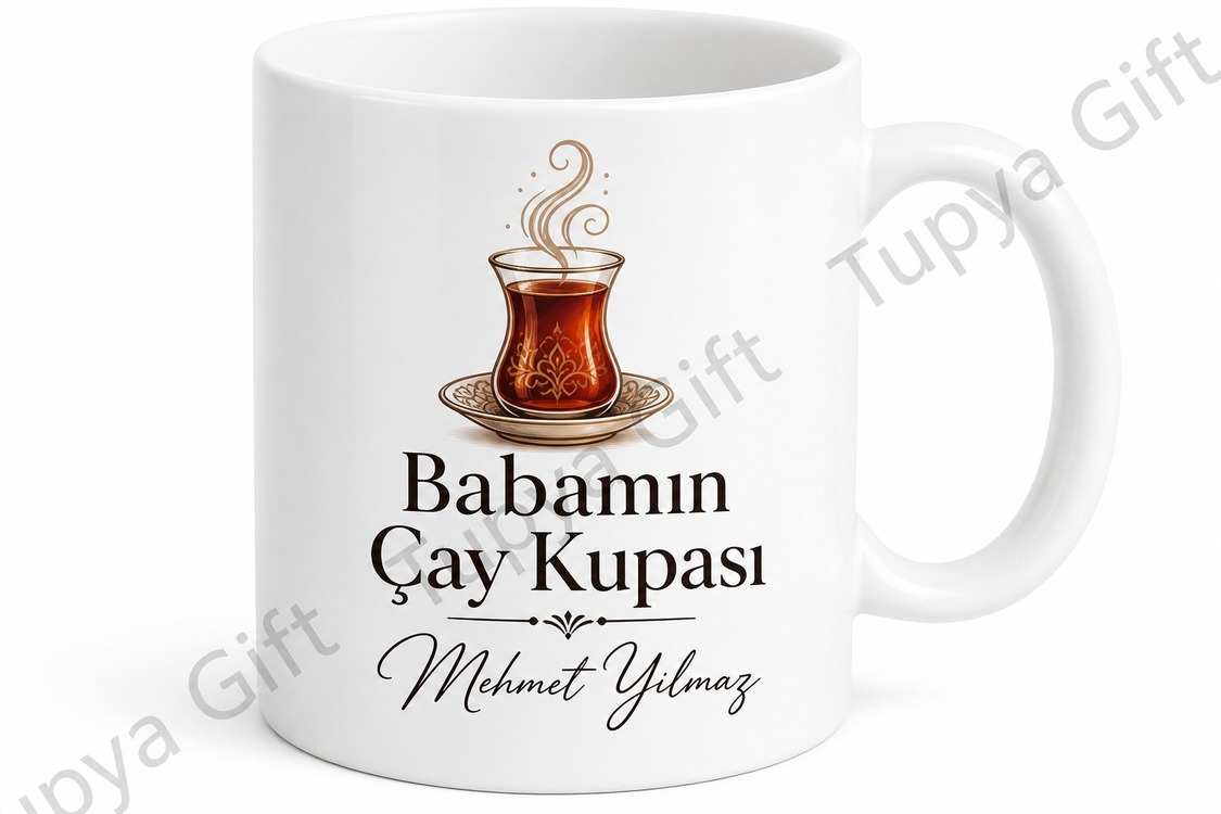 Babamın Çay Kupası Yazılı Özel Kupa Bardak Babalar Günü Hediyesi