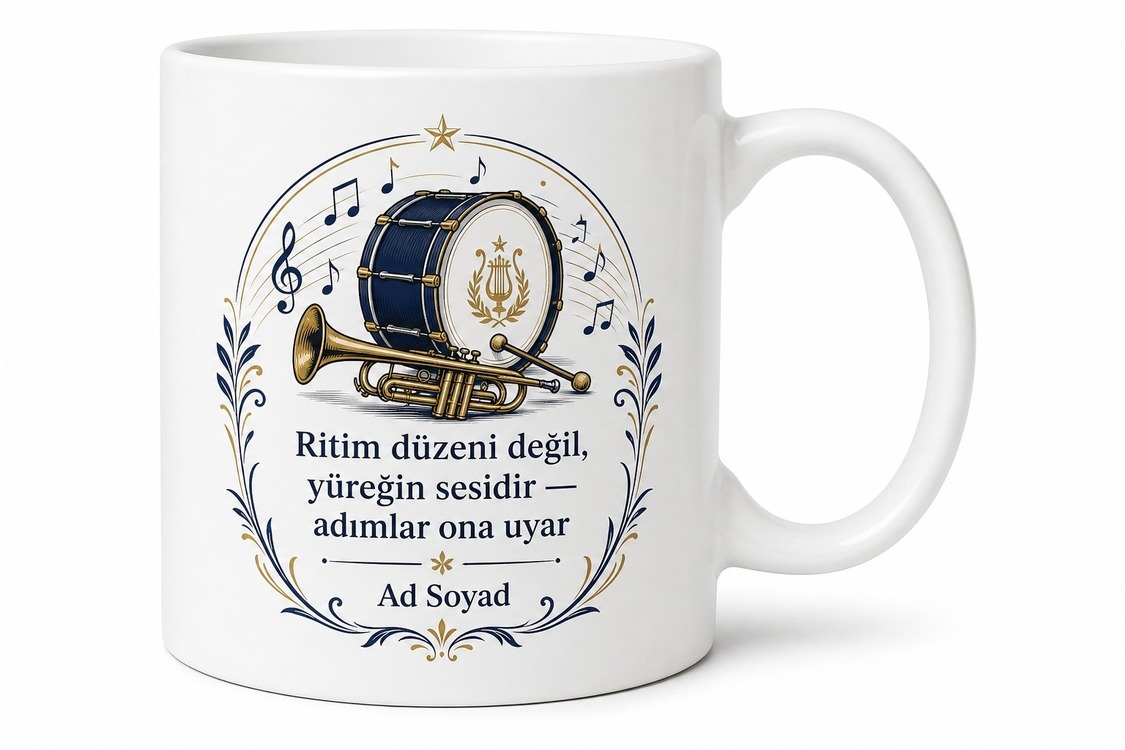 Bando Astsubayı Askeri Yürüyüşlerin Ritmik Ruhu Çay Kupası Hediye Bardak