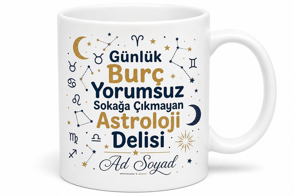 Günlük Burç Yorumsuz Sokağa Çıkmayan Astroloji Delisi Kupa Bardak Hediye