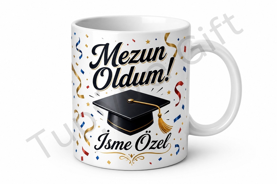 Mezuniyet Hediyesi Kişiye Özel İsim Baskılı Hatıra Kupa Bardak Hediye