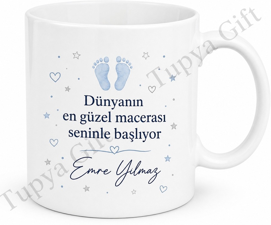 Baba Adayına Hediye Yakında Baba Oluyorum Temalı Özel Baskılı Kupa Bardak