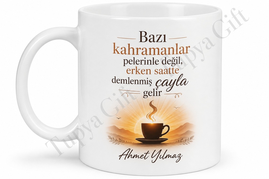 Erken Kalkan Baba Yazılı Kupa Bardak Babalar Günü Özel Tasarım Hediye