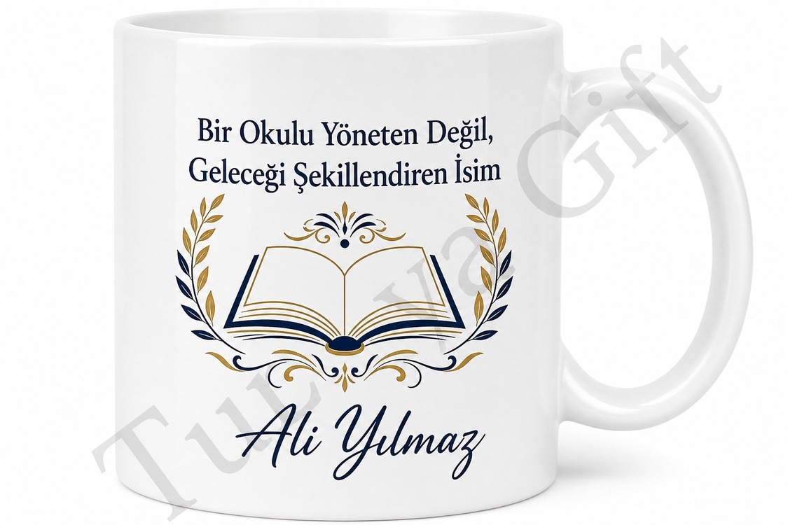 Okul Müdürüne Hediye Kişiye Özel Baskılı Kupa Bardak Özel Tasarım