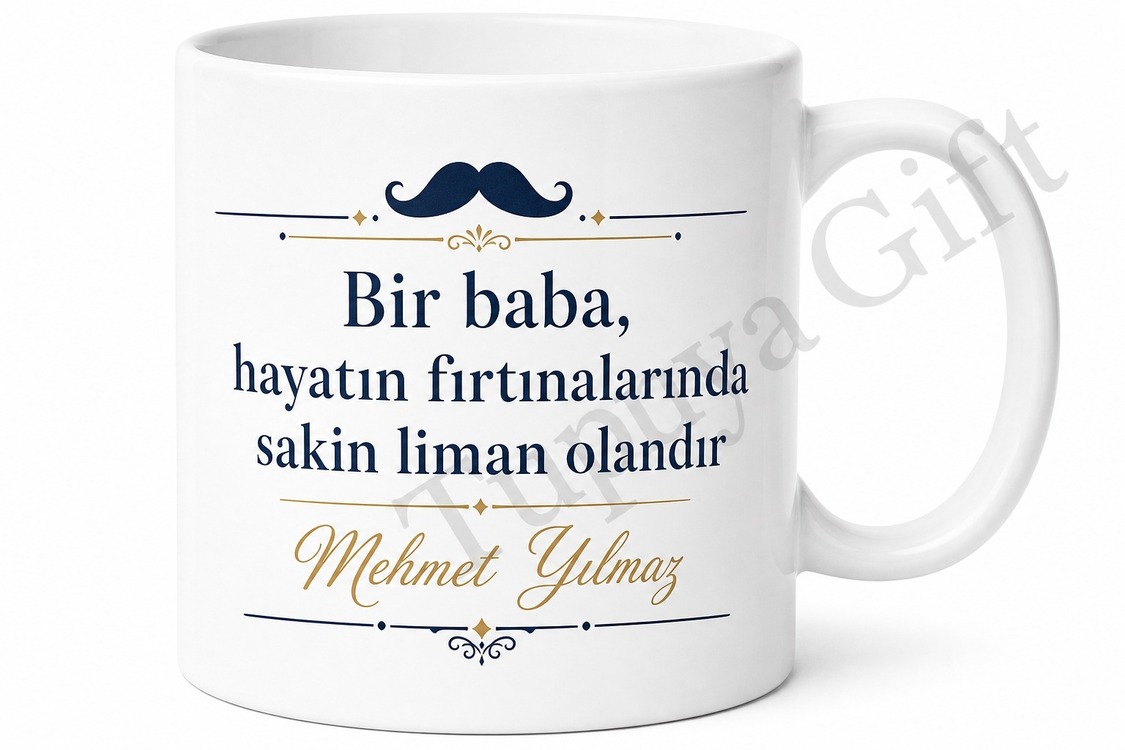 Babamın Kupası Yazılı Özel Tasarım Kupa Bardak Babalar Günü Hediye